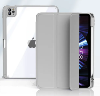 Чехол-книжка Mosbros для Apple iPad Pro 11 (2024) (полиуретан с подставкой/отсек для стилуса) (серый)