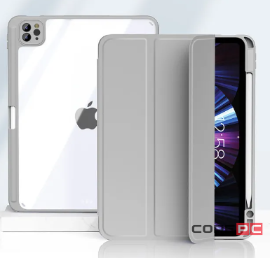 Чехол-книжка Mosbros для Apple iPad Pro 11 (2024) (полиуретан с подставкой/отсек для стилуса) (серый)