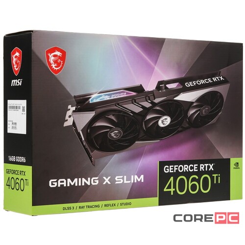 Видеокарта MSI (RTX 4060 Ti GAMING X SLIM 16G) GeForce RTX 4060 Ti 16GB GAMING X SLIM