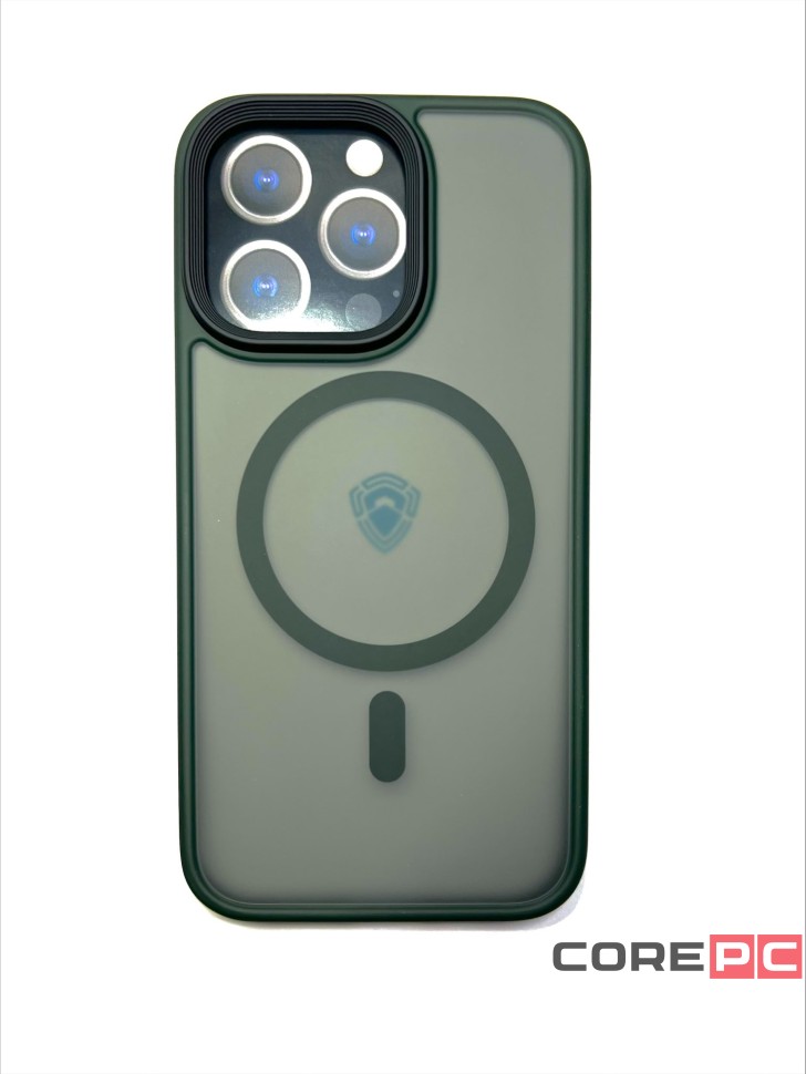 Чехол-накладка Dfansdesign Magsafe Case для Apple iPhone 13 Pro пластиковый (темно-зеленая рамка)