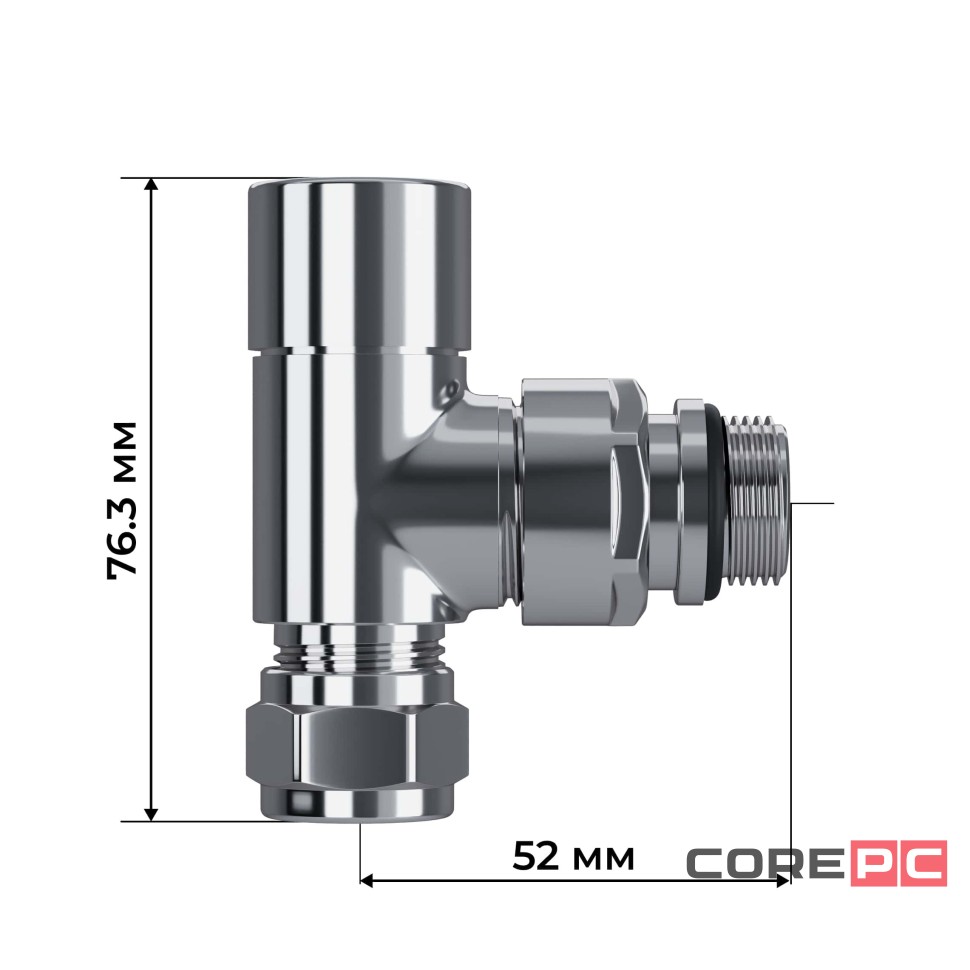 Набор термостатический трехосевой Royal Thermo Design Pro 15мм М30х1,5 (Хром)