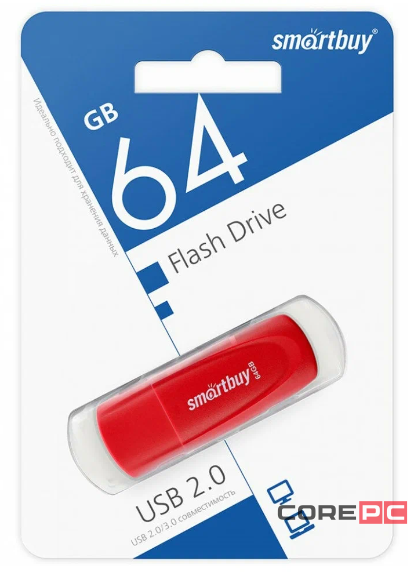 USB флеш накопитель Smartbuy 64GB Scout (SB064GB2SCR) красный