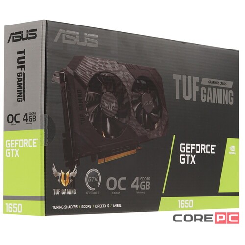 Видеокарта ASUS (TUF-GTX1650-O4GD6-P-V2-GAMING) GeForce GTX 1650 4GB V2 TUF GAMING OC 90YV0GX2-M0NA00