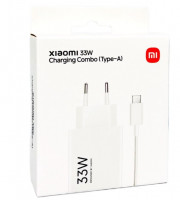 Сетевое зарядное устройство Xiaomi MI 1USB 33W с проводом Type-C (MDY-11-EZ) в упаковке белое