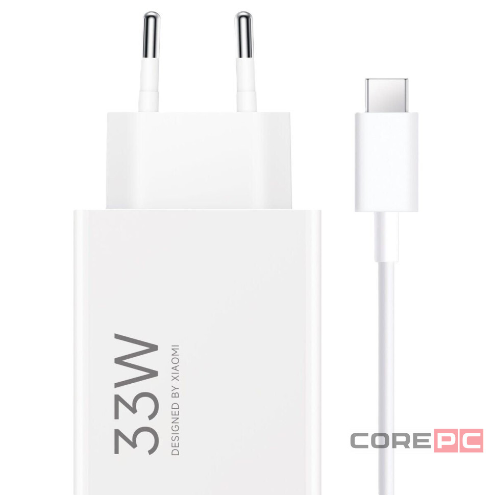 Сетевое зарядное устройство Xiaomi MI 1USB 33W с проводом Type-C (MDY-11-EZ) в упаковке белое