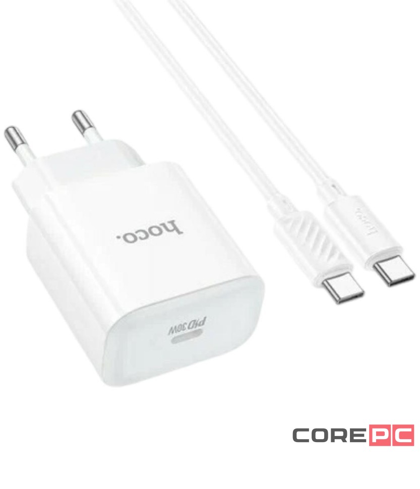 Сетевое зар. устр. Hoco C76A Pro с шнуром Type-C на Type-C 30W белое