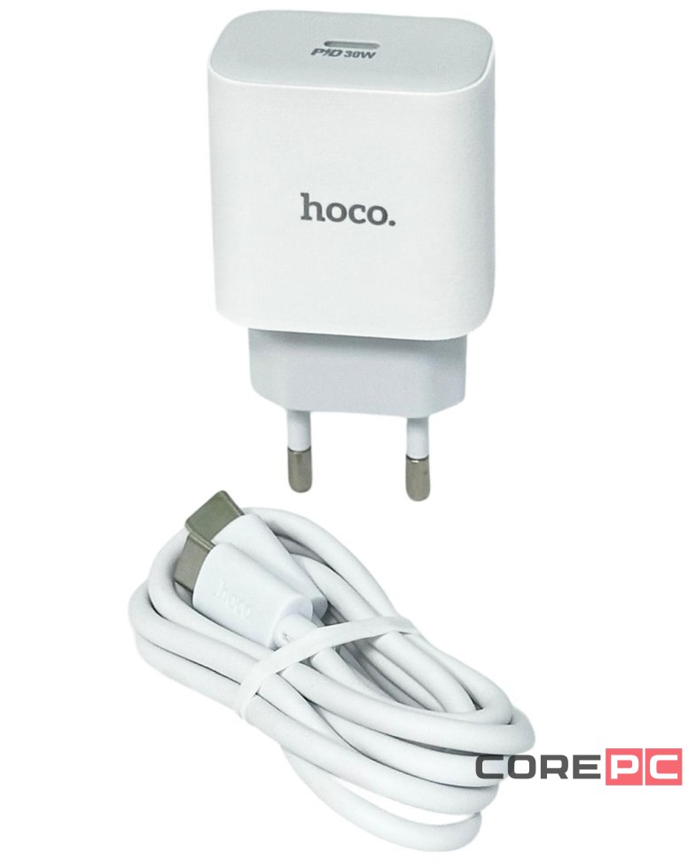 Сетевое зар. устр. Hoco C76A Pro с шнуром Type-C на Type-C 30W белое