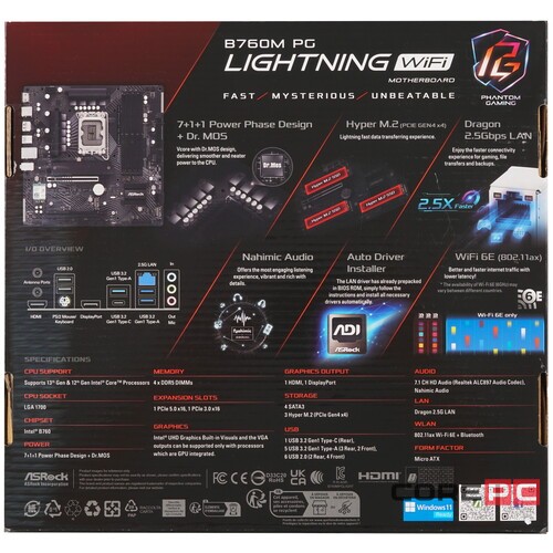 Материнская плата ASRock B760M PG LIGHTNING WIFI (PCIe Gen5)
