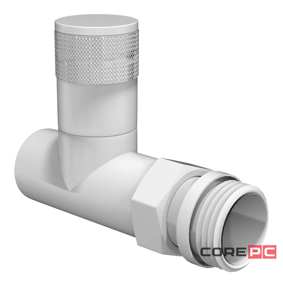 Набор дизайн-вентилей Royal Thermo PIANO, прямой (белый) 1/2quot;