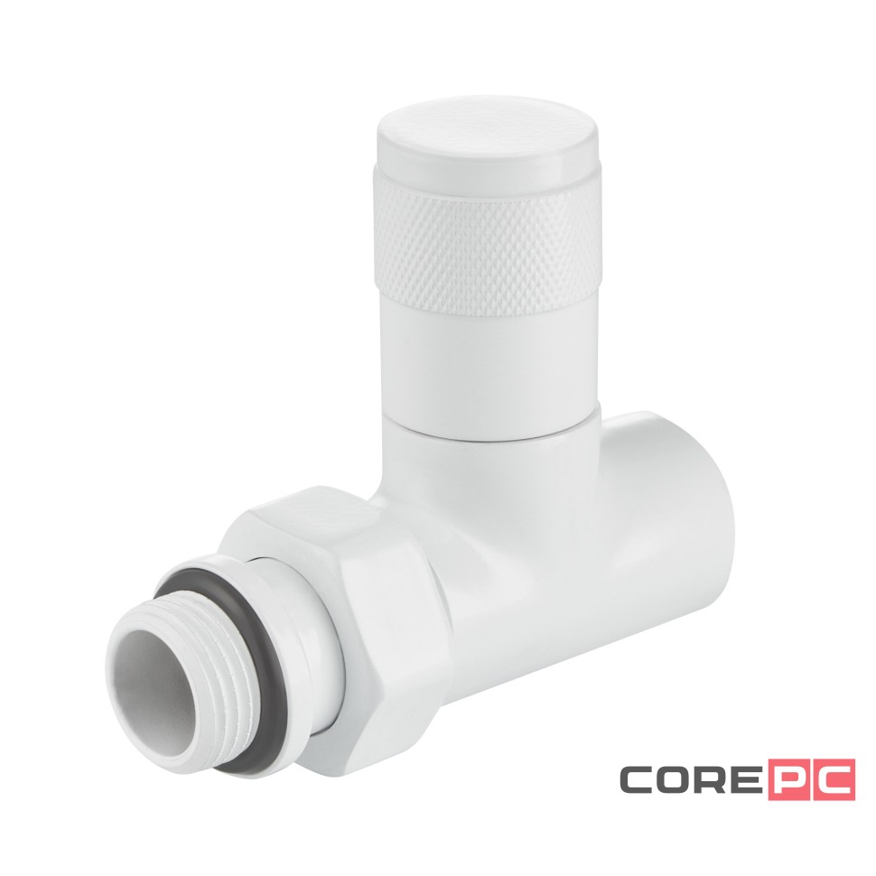 Набор дизайн-вентилей Royal Thermo PIANO, прямой (белый) 1/2quot;