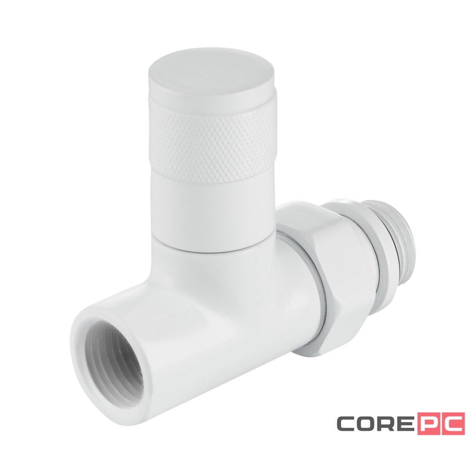 Набор дизайн-вентилей Royal Thermo PIANO, прямой (белый) 1/2quot;