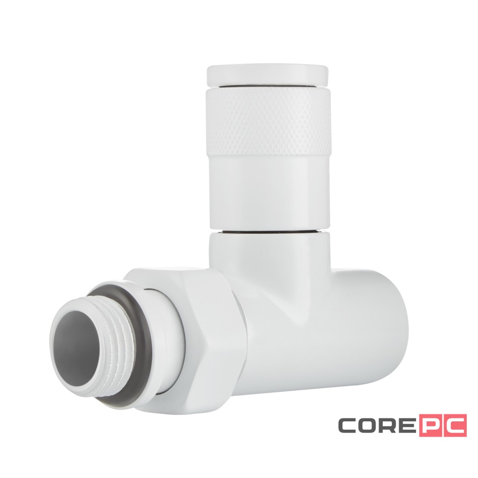 Набор дизайн-вентилей Royal Thermo PIANO, прямой (белый) 1/2quot;