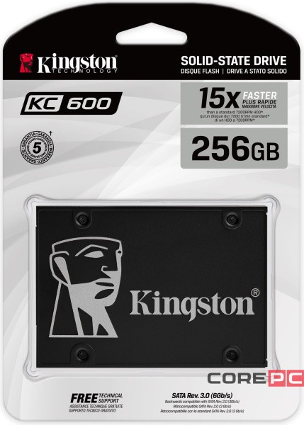 Твердотельный накопитель Kingston 256 Gb KC600 SKC600/256G