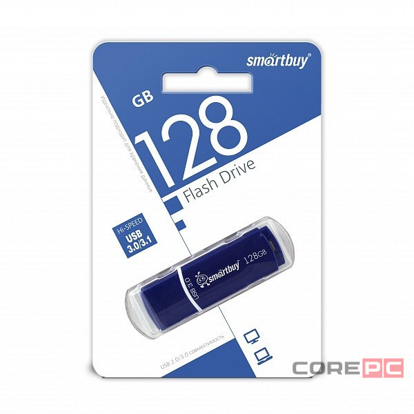 3.0 USB флеш накопитель Smartbuy 128GB Crown Blue (SB128GBCRW-Bl)