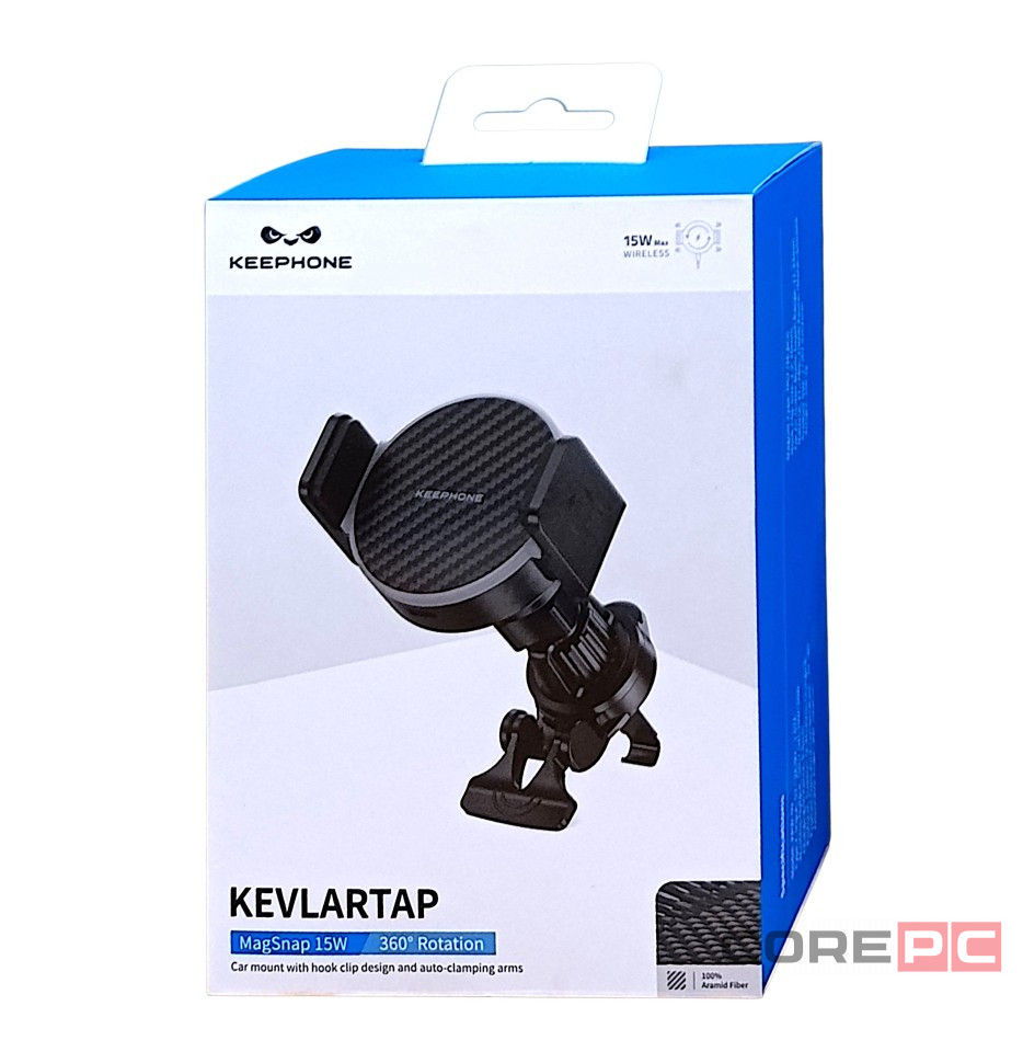 Держатель магнитный c Magsafe в воздуховод Keephone KEVLARTAP 15W черный