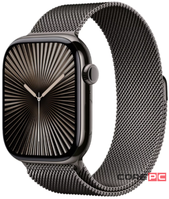 Apple Watch Series 10 42mm Slate Titanium Case with Slate Milanese Loop