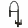 Смеситель для кухни MIXLINE МЛНС-0401Г/MLSS-0401BL серый, рычажное управление, цвет черный графит/серый