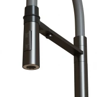 Смеситель для кухни MIXLINE МЛНС-0401Г/MLSS-0401BL серый, рычажное управление, цвет черный графит/серый