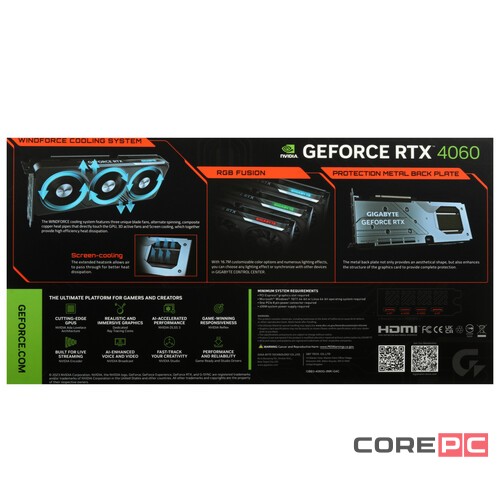 Видеокарта Gigabyte (GV-N4060GAMING-8GD) GeForce RTX 4060 8GB GAMING