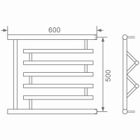 Водяной полотенцесушитель MIXLINE Серия СИМПЛ ПM3 ML-556335, нержавеющая сталь, пм-образная форма