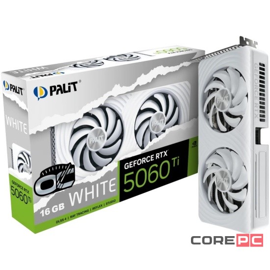 Видеокарта Palit (NE7506TU19T1-GB2061M) GeForce RTX 5060 TI 16GB White OC