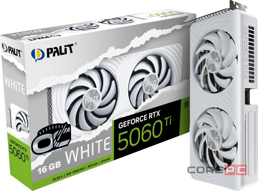 Видеокарта Palit (NE7506TU19T1-GB2061M) GeForce RTX 5060 TI 16GB White OC