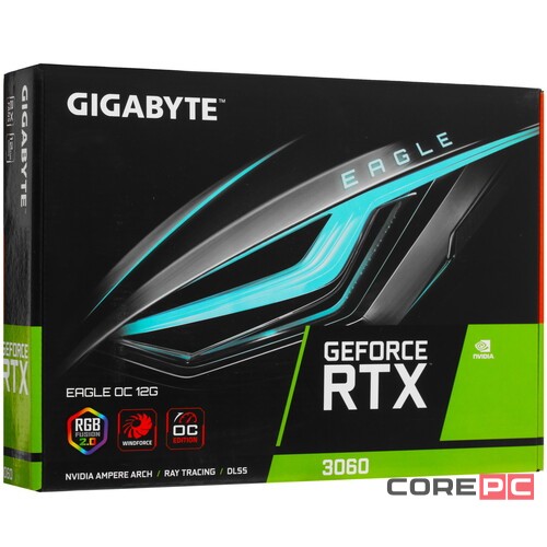 Видеокарта Gigabyte (GV-N3060EAGLE OC-12GD 2.0) GeForce RTX 3060 12GB EAGLE OC (rev. 2.0) LHR