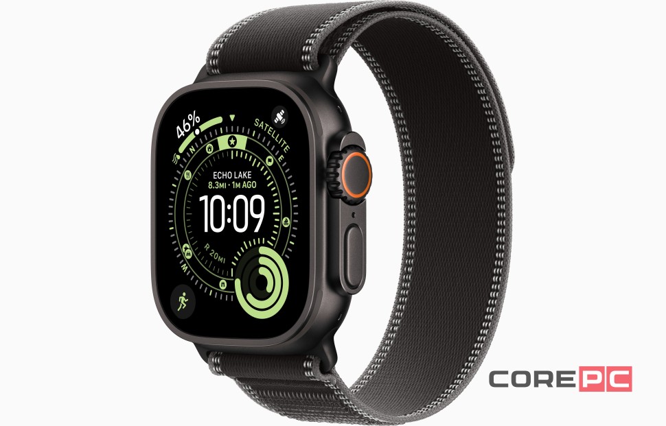 Apple Watch Ultra 3 49mm Black Titanium Case with Black/Charcoal Trail Loop (M/L)