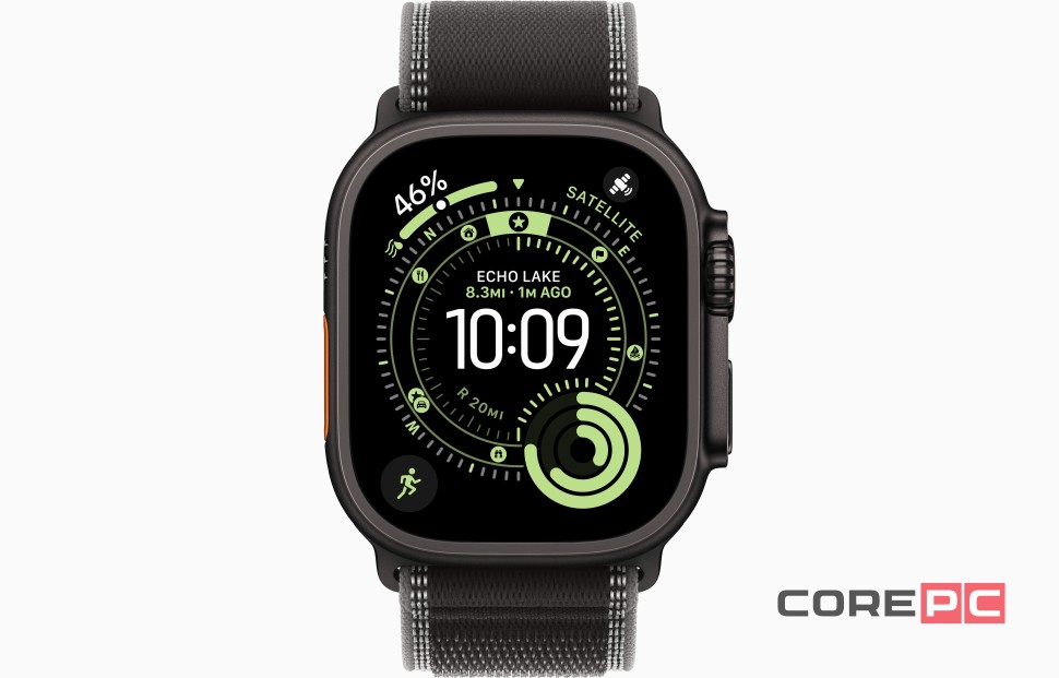 Apple Watch Ultra 3 49mm Black Titanium Case with Black/Charcoal Trail Loop (M/L)