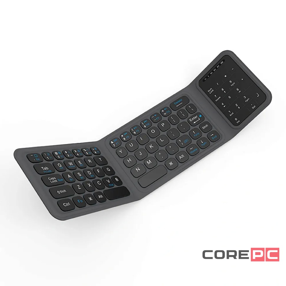 Беспроводная клавиатура WiWU Foldable Keyboard русская раскладка (складная с подставкой) (FMK-05) (серый)