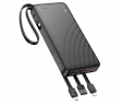 Powerbank Hoco J146 10000mAh 1USB/1C с кабелем USB/Type-C/Lightning/Micro черный