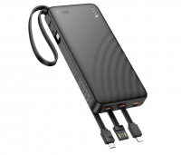 Powerbank Hoco J146 10000mAh 1USB/1C с кабелем USB/Type-C/Lightning/Micro черный