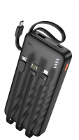 Powerbank Hoco J146 10000mAh 1USB/1C с кабелем USB/Type-C/Lightning/Micro черный