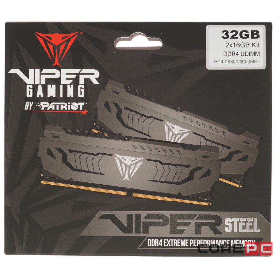 Оперативная память 32 Gb 3600 MHz PATRIOT VIPER STEEL (PVS432G360C8K)