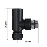Набор термостатический угловой Royal Thermo Design Pro 15мм М30х1,5 (Черный)