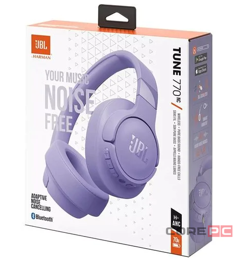 Стереонаушники Bluetooth Полноразмерные JBL T770NC BT5.3/690mAh/70ч фиолетовые