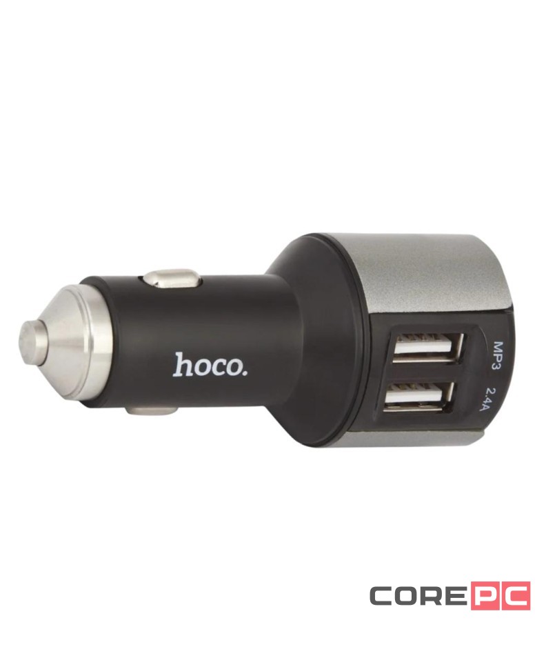 Автомобильное заряд. устр. Hoco E19 + FM-трансмиттер BT4.2 2USB 2.4A серое