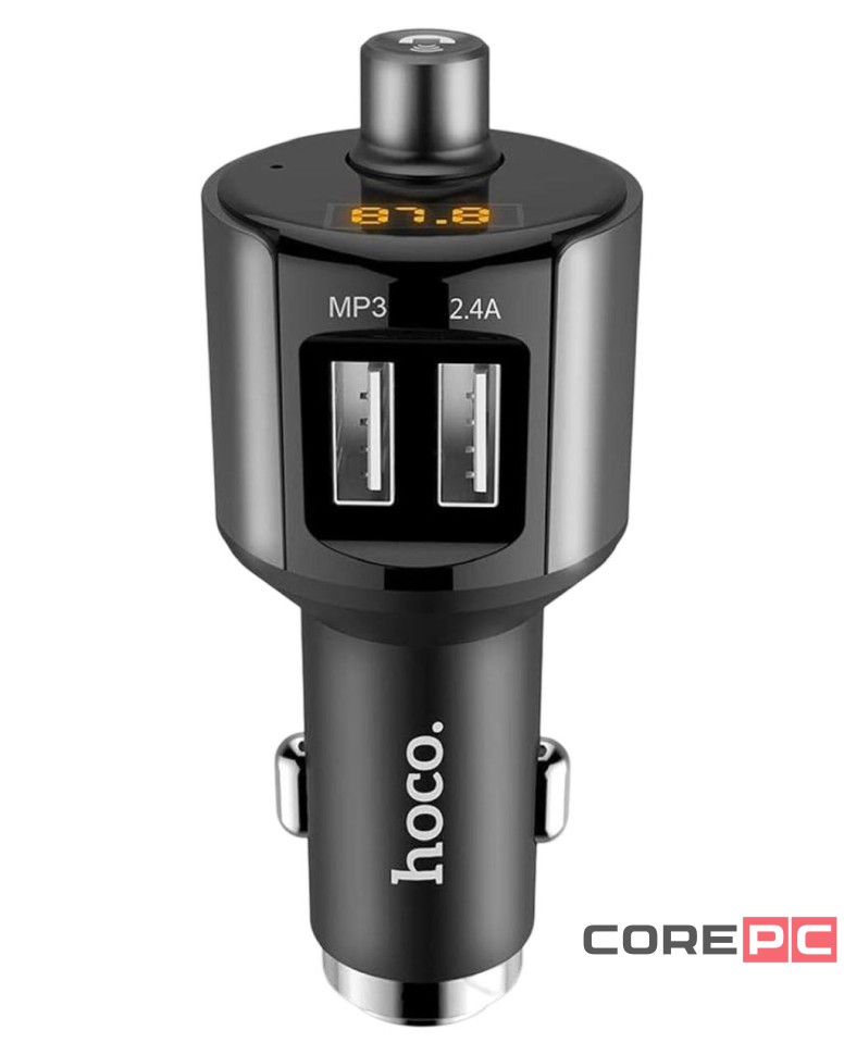 Автомобильное заряд. устр. Hoco E19 + FM-трансмиттер BT4.2 2USB 2.4A серое