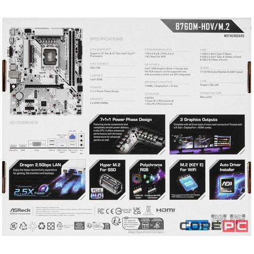 Материнская плата ASRock B760M-HDV/M.2