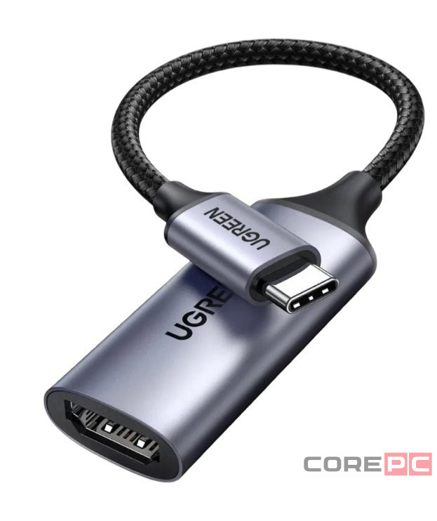 OTG Ugreen CM297 USB-C (папа) на HDMI (мама) серый