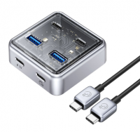 USB-С хаб Orico XHJ4C-G2 4USB-C серый