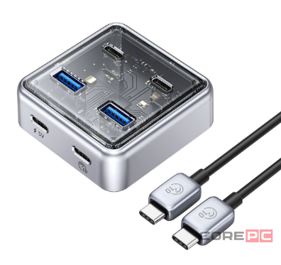 USB-С хаб Orico XHJ4C-G2 4USB-C серый