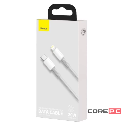 Кабель-зарядка Type-C на Lighting Baseus High Density Braided 2м (CATLGD-A02) 20W белый