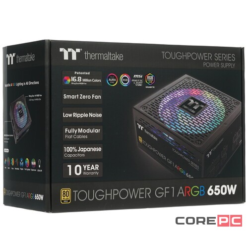 Блок питания Thermaltake 650W TOUGHPOWER GF1 ARGB PS-TPD-0650F3FAGE-1