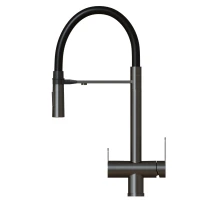 Смеситель для кухни MIXLINE МЛНС-0401Г/MLSS-0401BL черный, рычажное управление, цвет черный графит