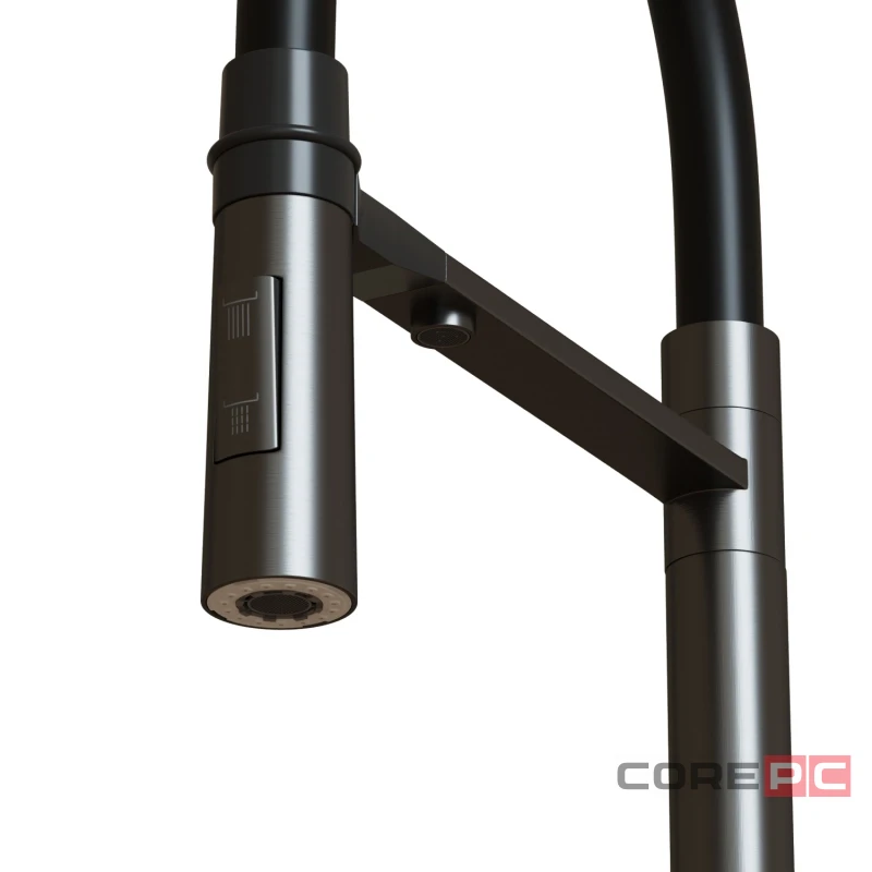 Смеситель для кухни MIXLINE МЛНС-0401Г/MLSS-0401BL черный, рычажное управление, цвет черный графит