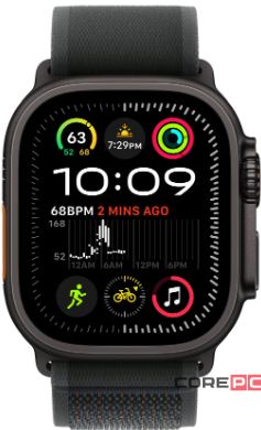 Apple Watch Ultra 2 (2024) 49mm Black Titanium Case with Black Trail Loop (S/M)