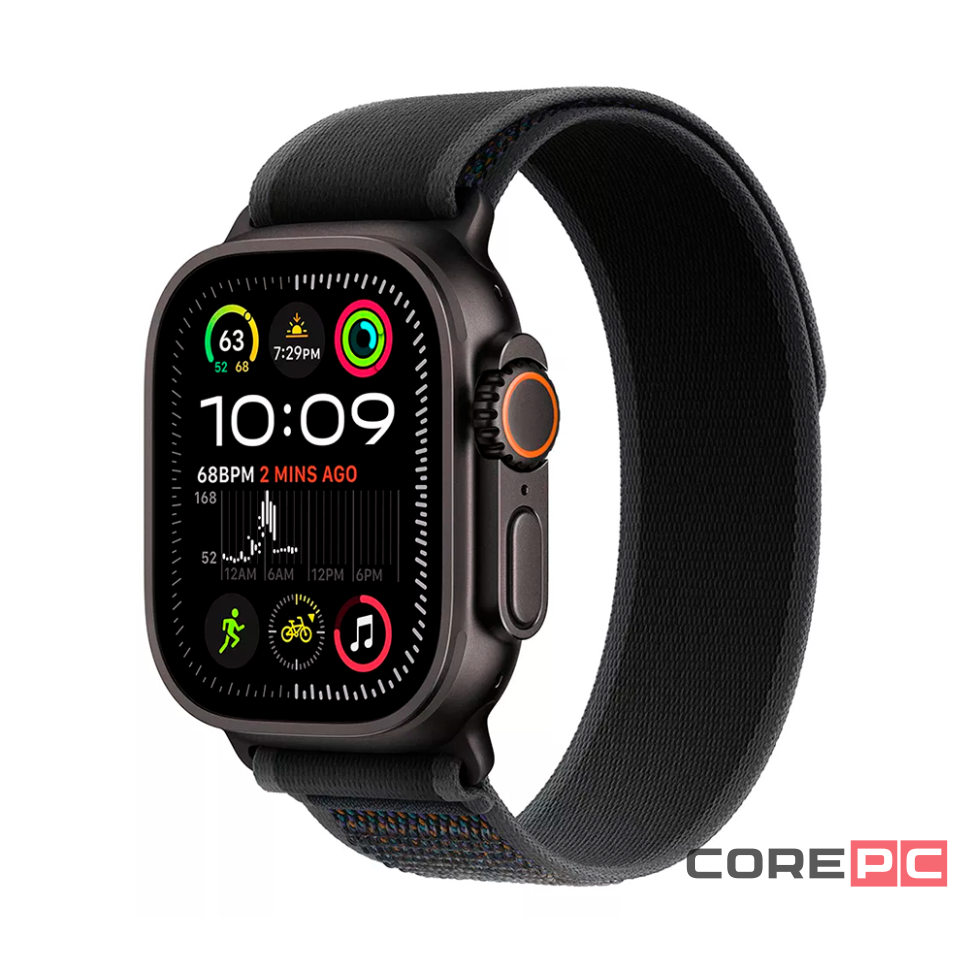 Apple Watch Ultra 2 (2024) 49mm Black Titanium Case with Black Trail Loop (S/M)