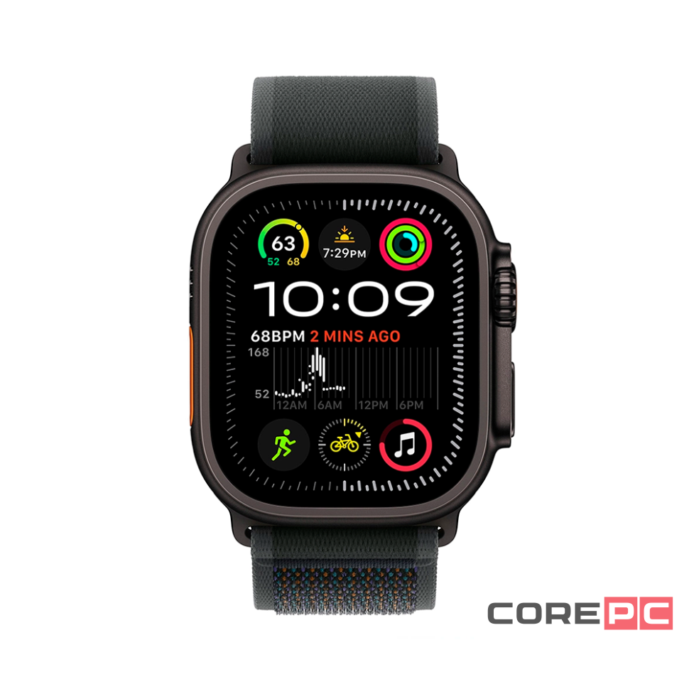 Apple Watch Ultra 2 (2024) 49mm Black Titanium Case with Black Trail Loop (S/M)