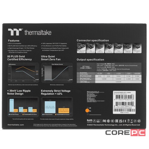 Блок питания Thermaltake 1200W TOUGHPOWER GF3 PS-TPD-1200FNFAGE-4 16 Pin (PCIe 5.0 Connector Cable Details)